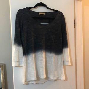 Language knitted tie dyed shirt